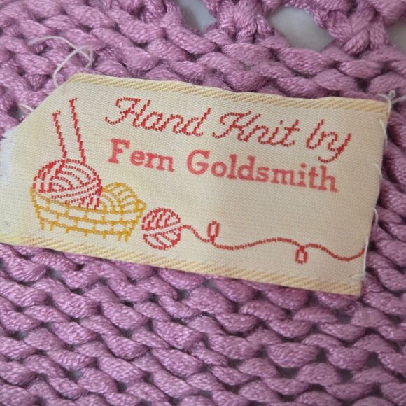 Hand Knit Vintage Short Sleeve Sweater Size M or L Lavender Textured Knit Y2K - Picture 4 of 6